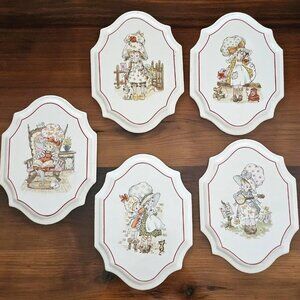 Set of 5 Vintage Holly Hobby Wall Tiles